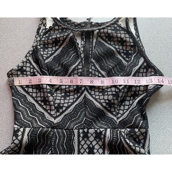 Free People Black Lace Overlay Cream Dress Size 0 - Picture 8 of 12